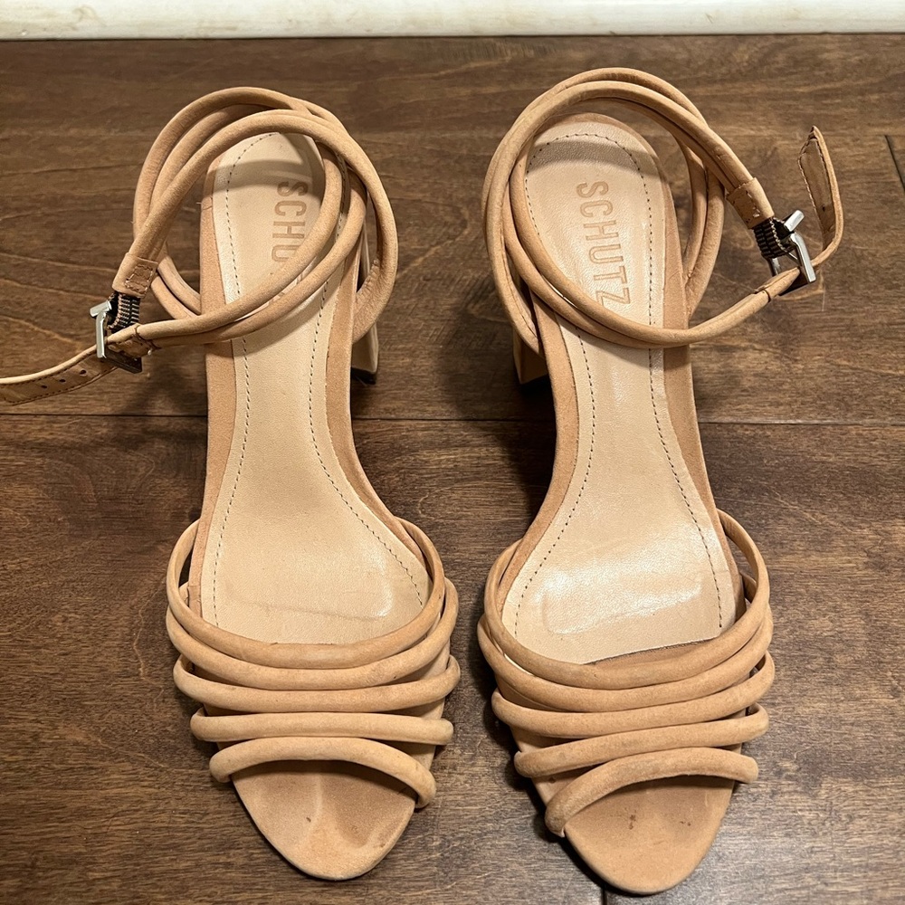Schutz Women's Tan Strappy Sandals